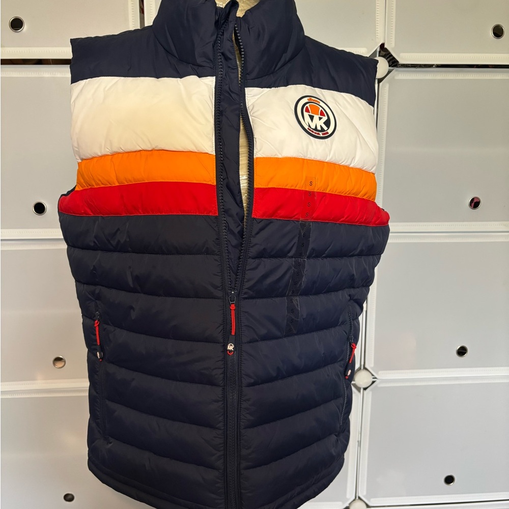 MICHAEL Michael Kors Navy, White, Orange, and Red Vest